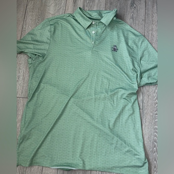 Original Penguin Other - Original Penguin Men's Striped Green Golf Polo